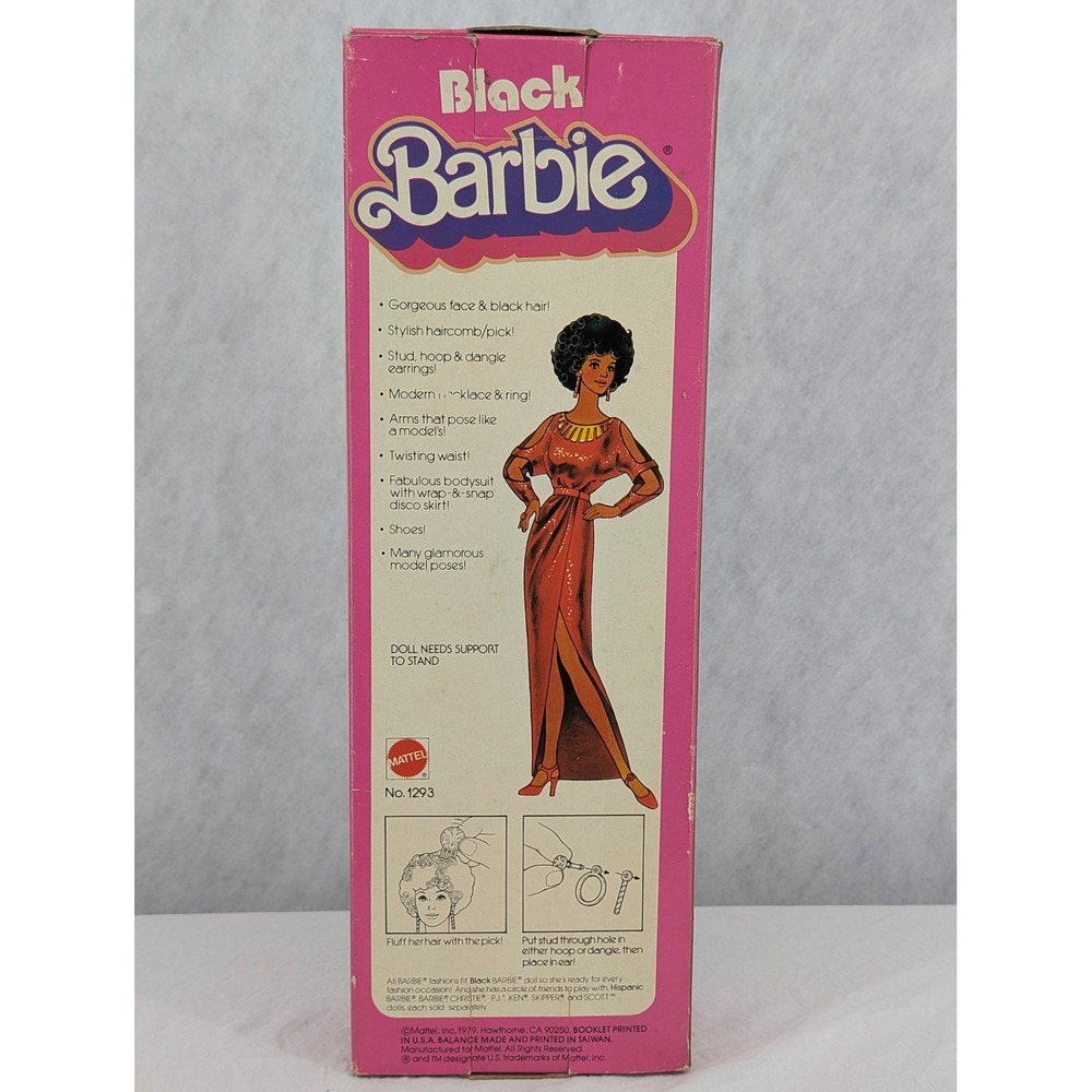 Vintage 1979 First Black Barbie Doll Mattel 1293 Red Disco Outfit Original Box - Picture 3 of 16